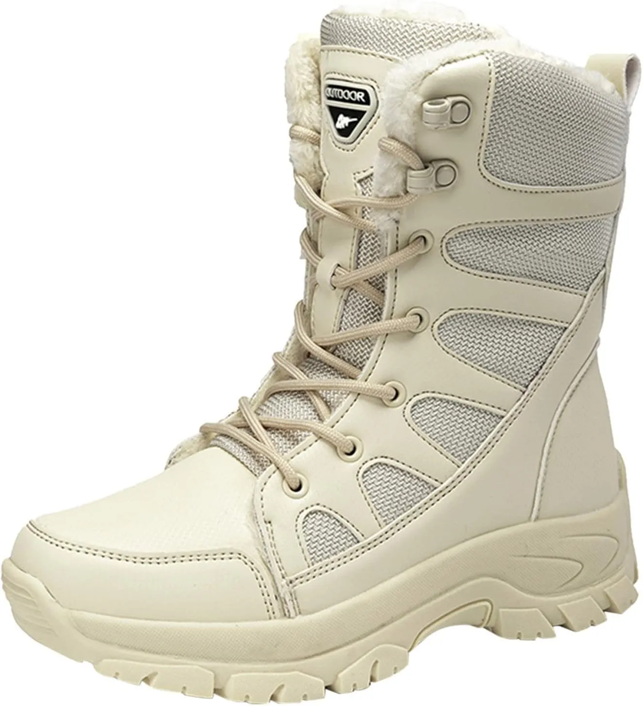 Women's Winter Snow Boot Platform Ankle Boots for Women Water-proof Non-Slip Sneakers Mid-Calf Boots Insulated Warm Fleece Lined Lace Up Cold Weather Boots Platform Boots Sneakers Lightweight
