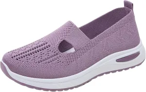 Women's Woven Orthopedic Breathable Soft Sole Tennis Shoes Men Mesh Casual Slip On Shoes Wedge Sneakers Black Tennis Shoe Loafers Casual Slip On