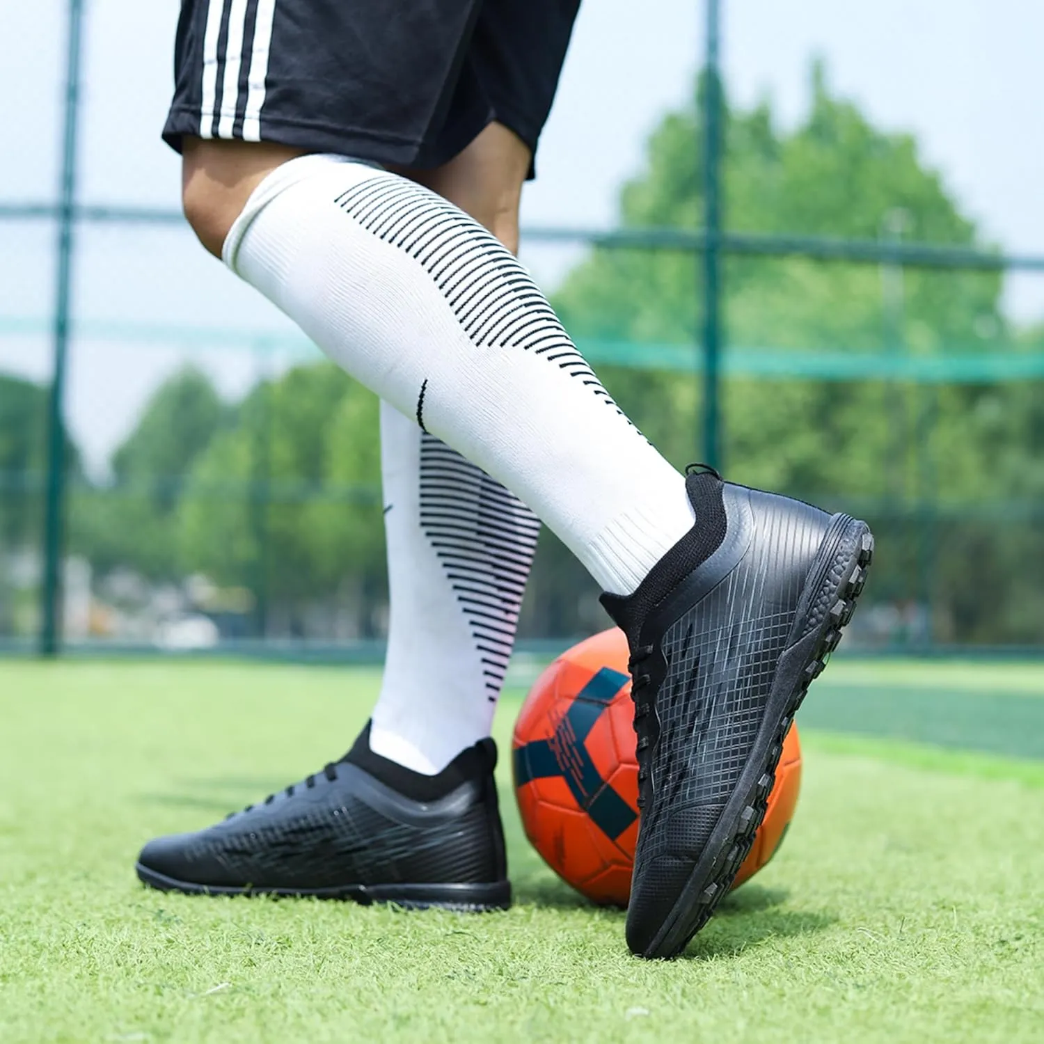 ZVC Soccer Cleats Mens Football Boots Soccer Shoes Outdoor Indoor Training Football Shoes for Youth Kids Big Boys