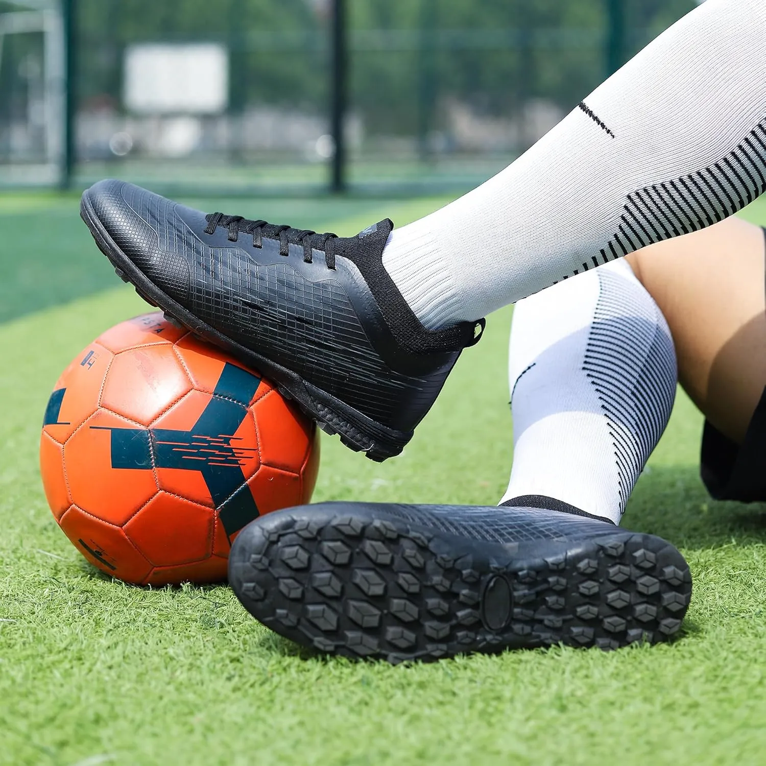 ZVC Soccer Cleats Mens Football Boots Soccer Shoes Outdoor Indoor Training Football Shoes for Youth Kids Big Boys